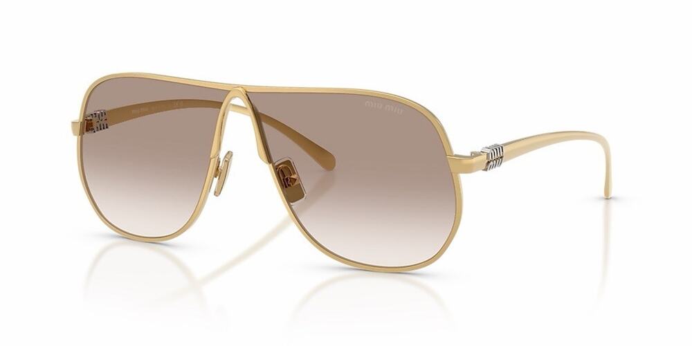 MIU MIU MU A56S 5AK90L Gold Brown Gradient Lens Aviator Sunglasses AUTHENTIC - Picture 2 of 8